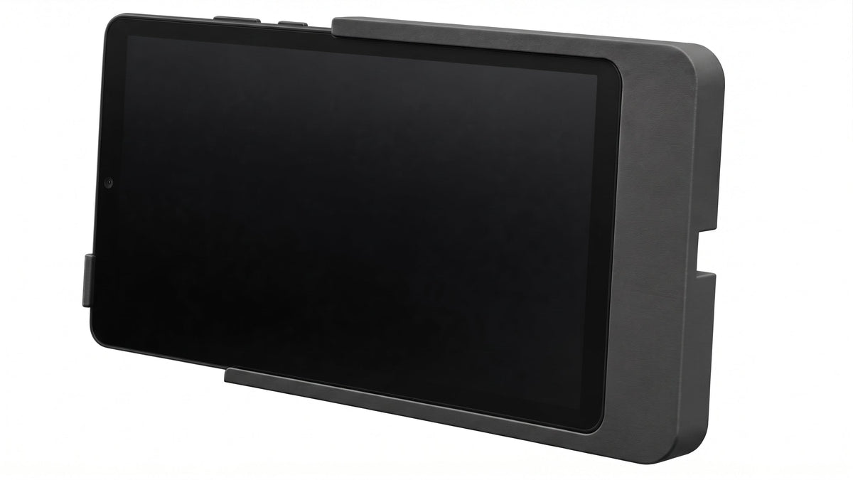 Allrent KIOSK with tablet – anthracite side view